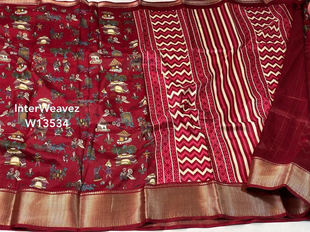 Wow Dola Silk With Jequrd Border Saree Catalog